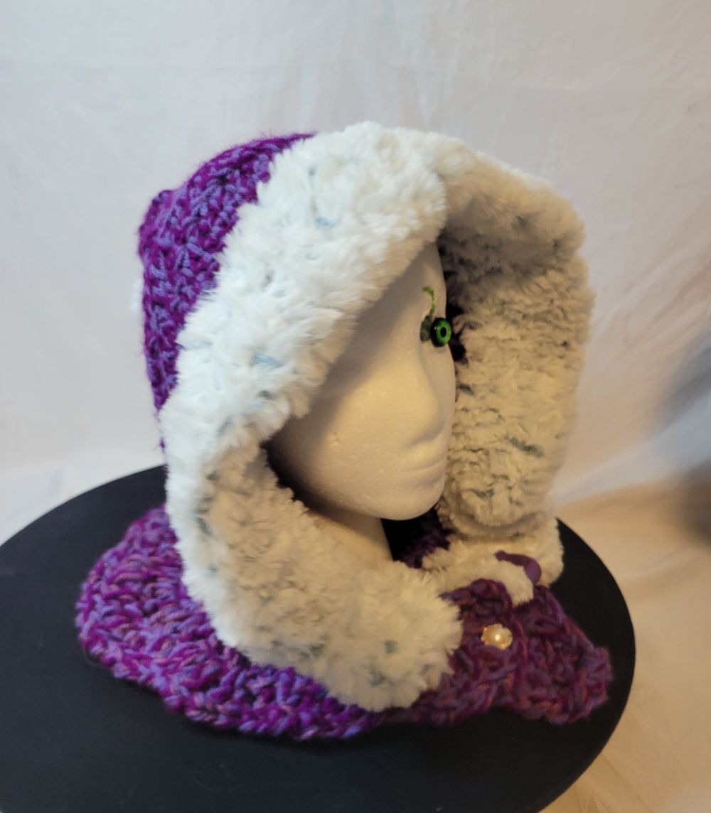 Purple Fur Hood